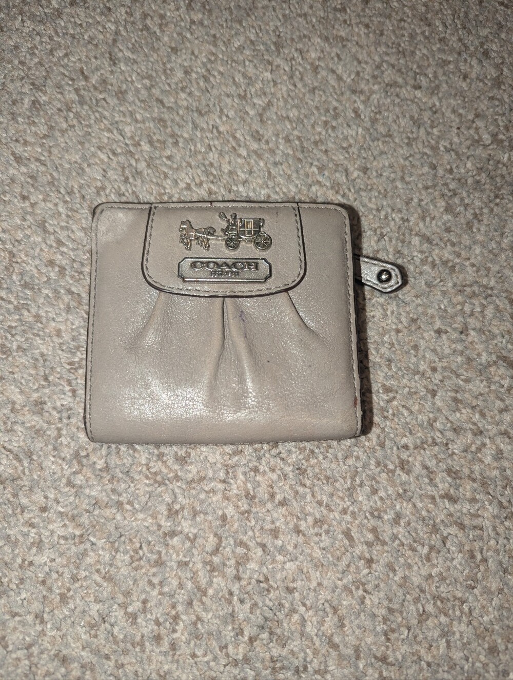 Vintage Coach Madison Small Leather Bifold Wallet Grey